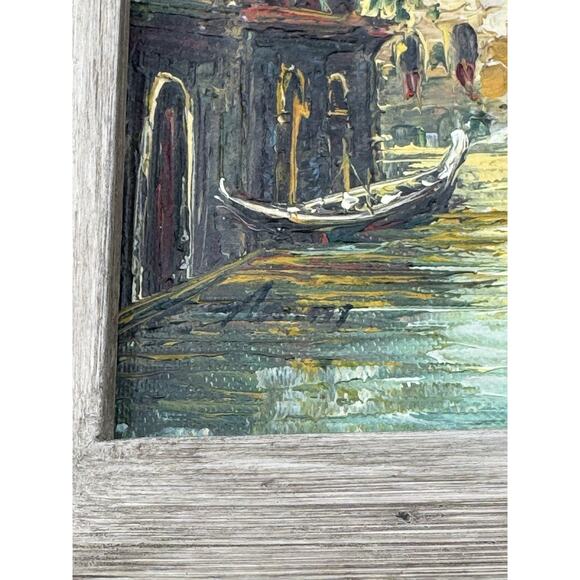 Vintage Original Oil Painting Venice Italy Canal Signed Framed 8x10 Art Adams? - Picture 7 of 11